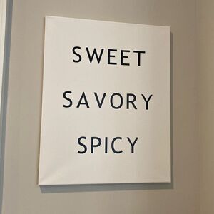 Kitchen Canvas Artwork Sign Sweet Savory Spicy